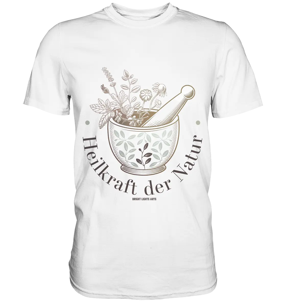Kraft der Natur – Vintage Mörser & Stößel Design - Premium Shirt Bright Lights Arts
