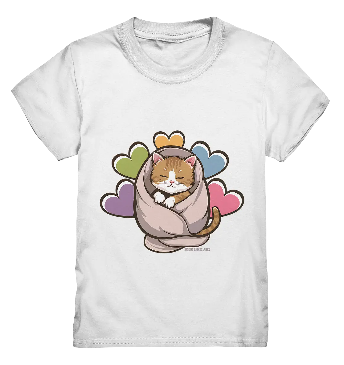 Kuscheliges Kätzchen unter Decke - Kids Premium Shirt Bright Lights Arts
