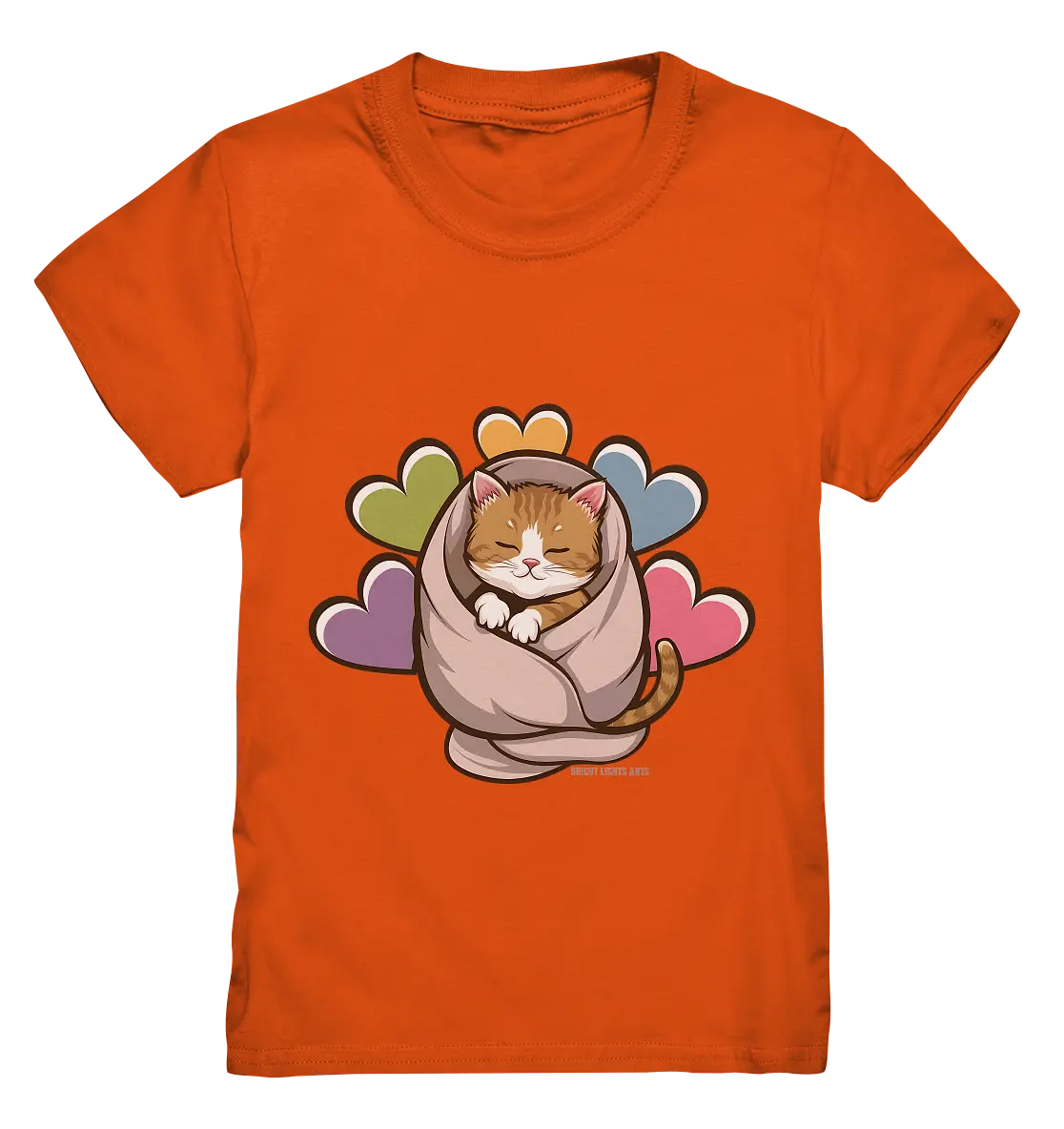 Kuscheliges Kätzchen unter Decke - Kids Premium Shirt Bright Lights Arts