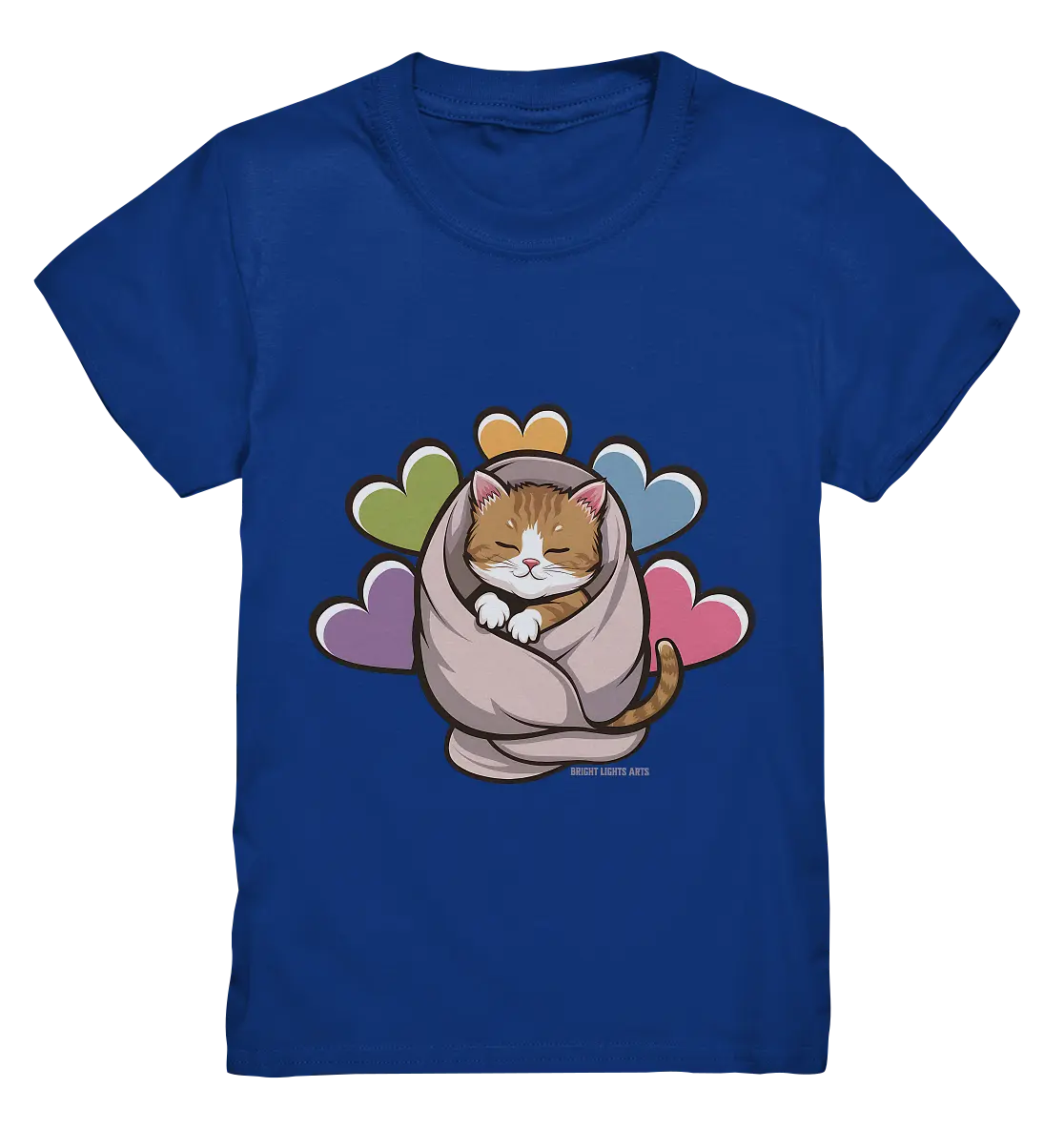 Kuscheliges Kätzchen unter Decke - Kids Premium Shirt Bright Lights Arts