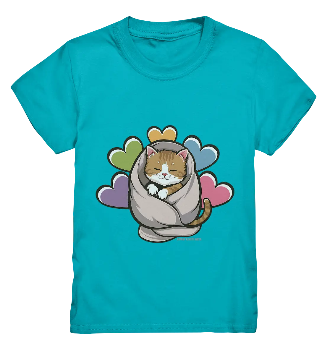 Kuscheliges Kätzchen unter Decke - Kids Premium Shirt Bright Lights Arts