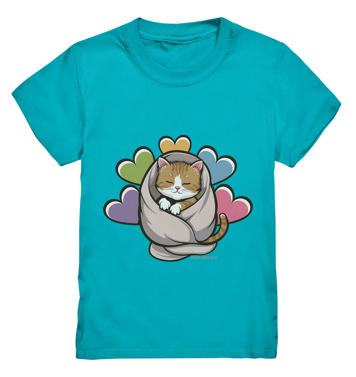 Kuscheliges Kätzchen unter Decke - Kids Premium Shirt Bright Lights Arts