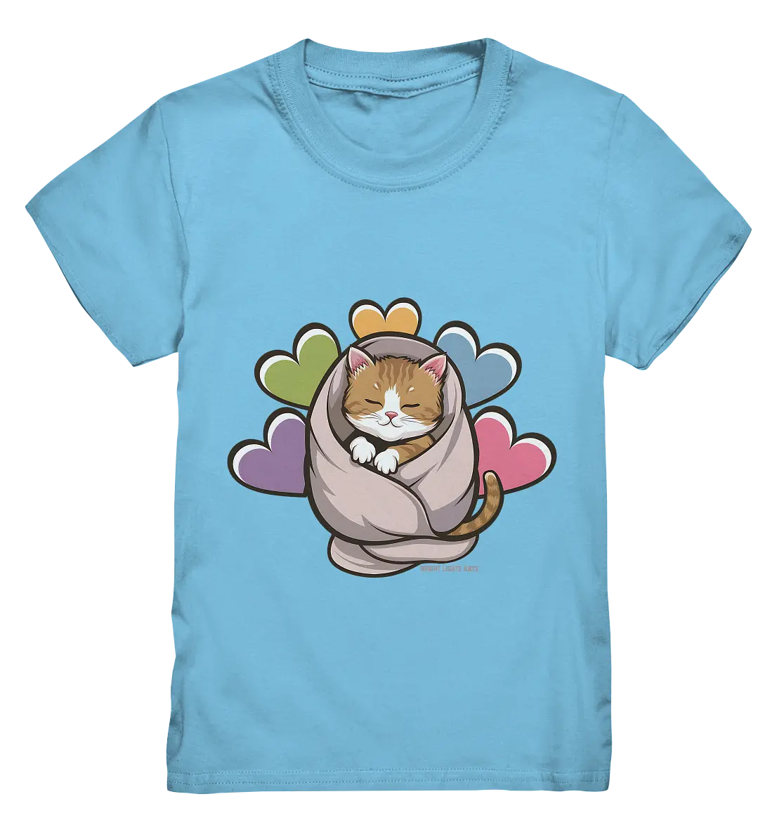 Kuscheliges Kätzchen unter Decke - Kids Premium Shirt Bright Lights Arts