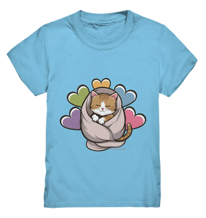 Kuscheliges Kätzchen unter Decke - Kids Premium Shirt Bright Lights Arts