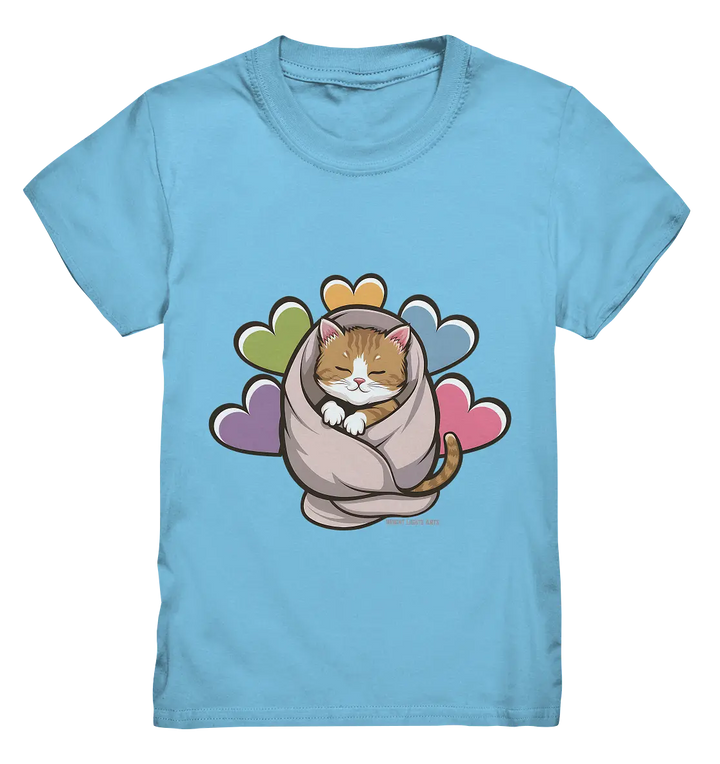 Kuscheliges Kätzchen unter Decke - Kids Premium Shirt Bright Lights Arts