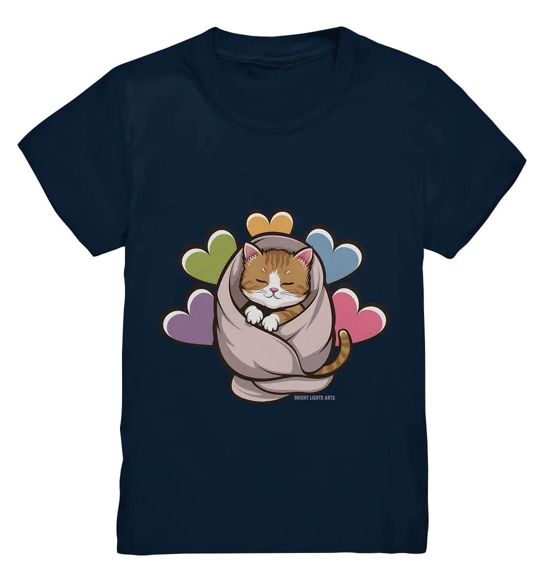 Kuscheliges Kätzchen unter Decke - Kids Premium Shirt Bright Lights Arts