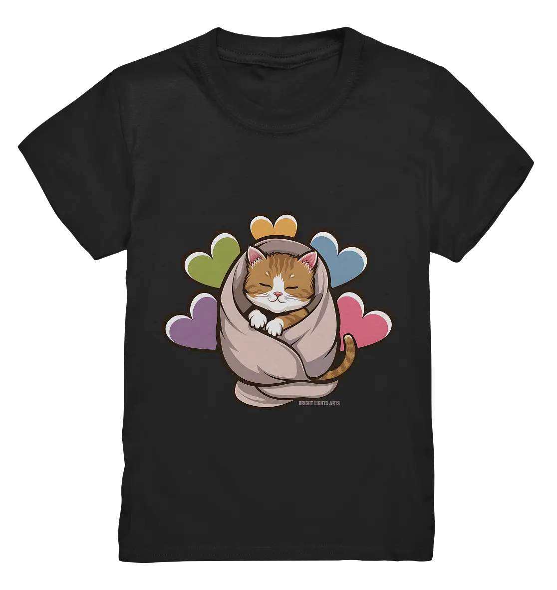 Kuscheliges Kätzchen unter Decke - Kids Premium Shirt Bright Lights Arts