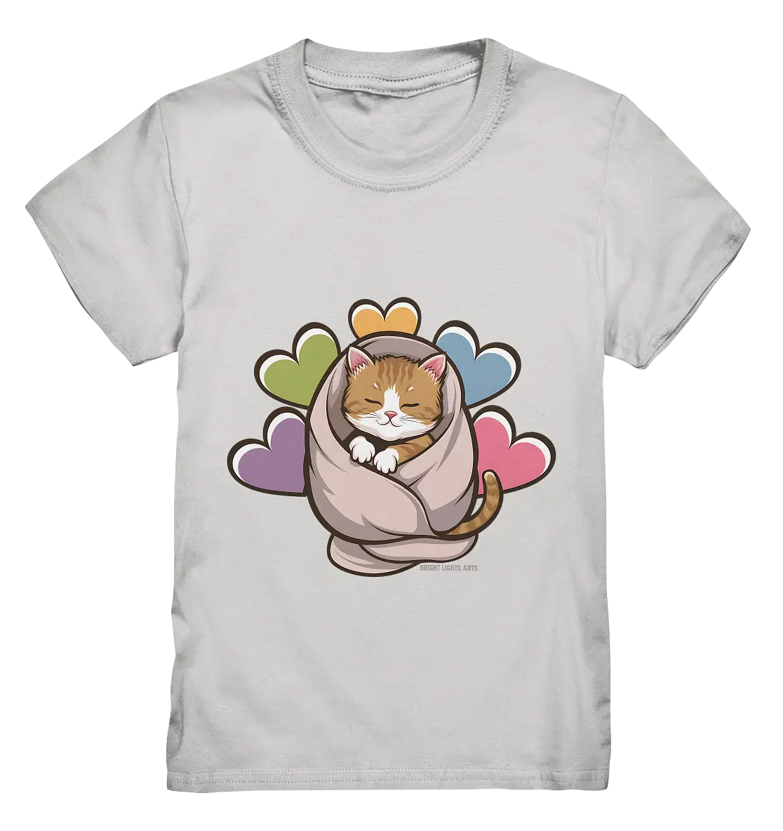 Kuscheliges Kätzchen unter Decke - Kids Premium Shirt Bright Lights Arts
