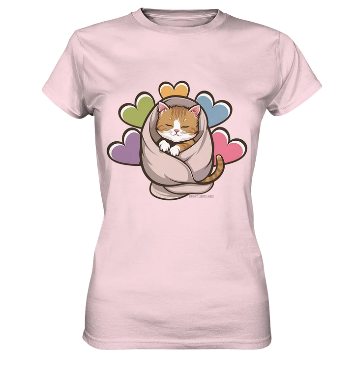 Kuscheliges Kätzchen unter Decke - Ladies Premium Shirt Bright Lights Arts