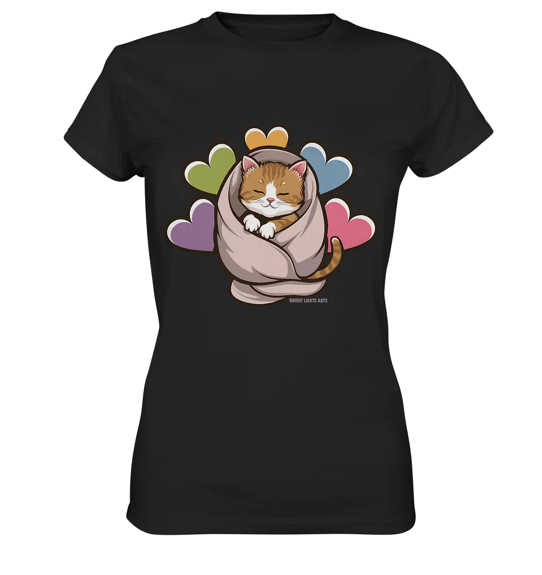 Kuscheliges Kätzchen unter Decke - Ladies Premium Shirt Bright Lights Arts