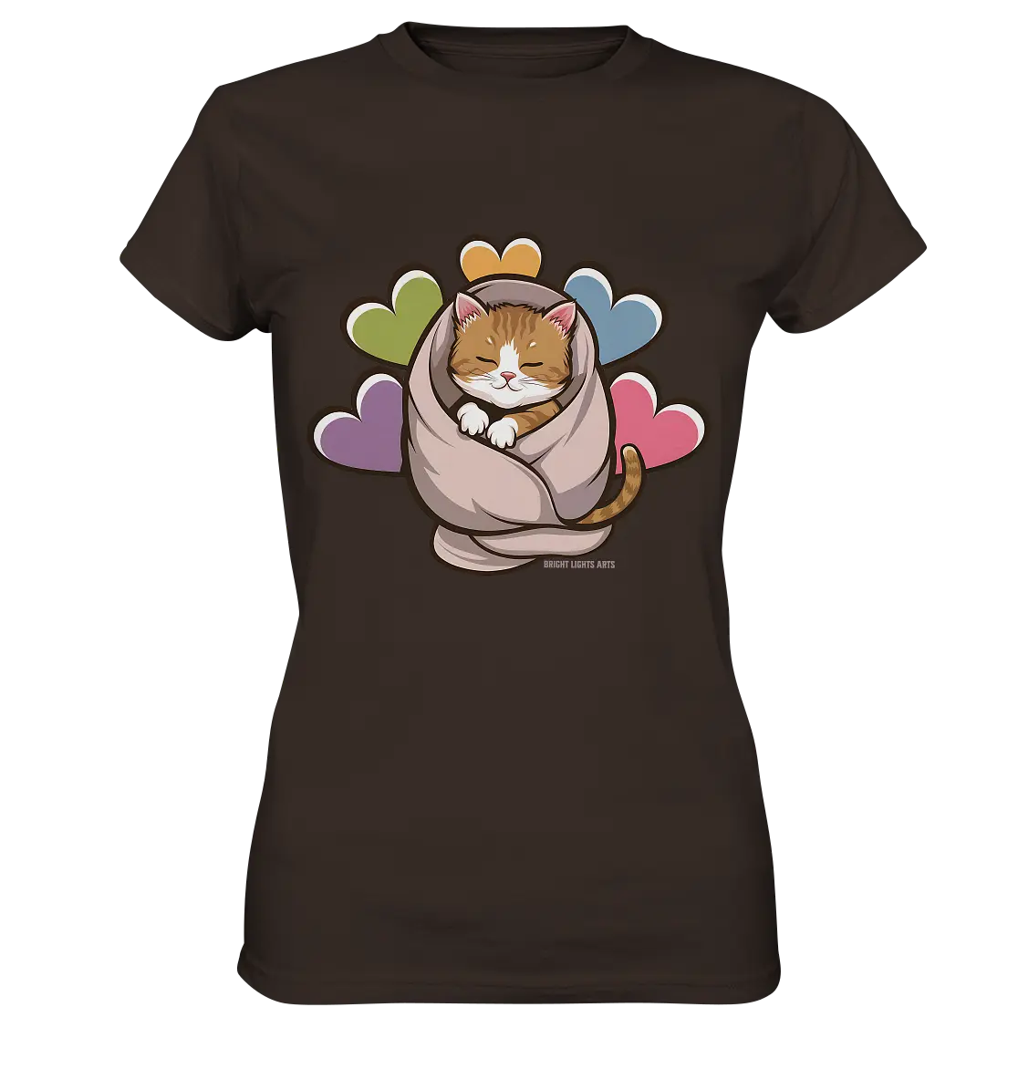 Kuscheliges Kätzchen unter Decke - Ladies Premium Shirt Bright Lights Arts