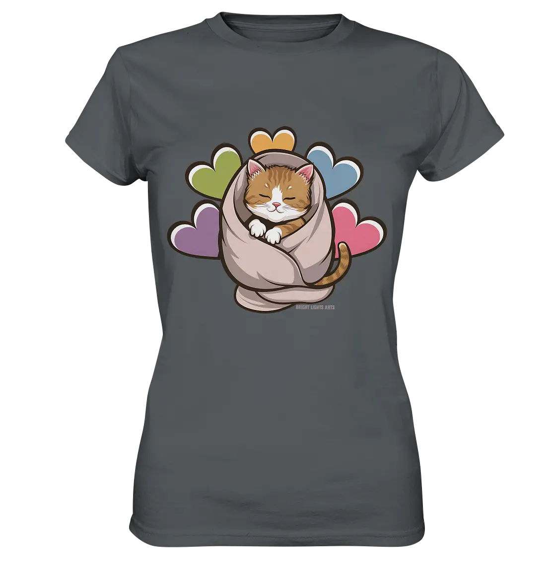 Kuscheliges Kätzchen unter Decke - Ladies Premium Shirt Bright Lights Arts