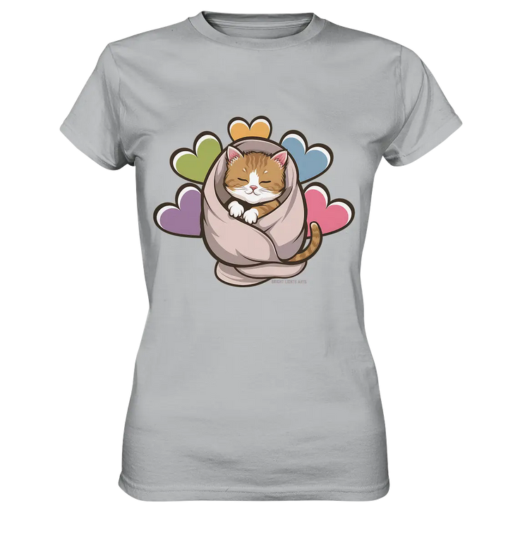 Kuscheliges Kätzchen unter Decke - Ladies Premium Shirt Bright Lights Arts