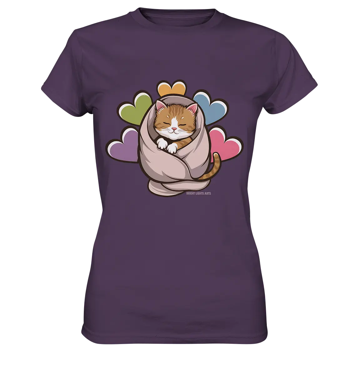 Kuscheliges Kätzchen unter Decke - Ladies Premium Shirt Bright Lights Arts