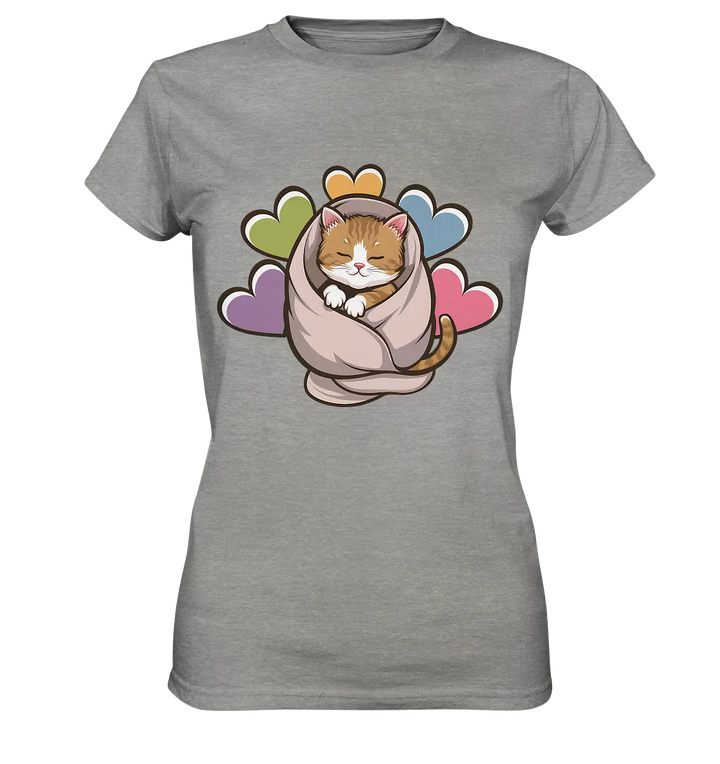 Kuscheliges Kätzchen unter Decke - Ladies Premium Shirt Bright Lights Arts