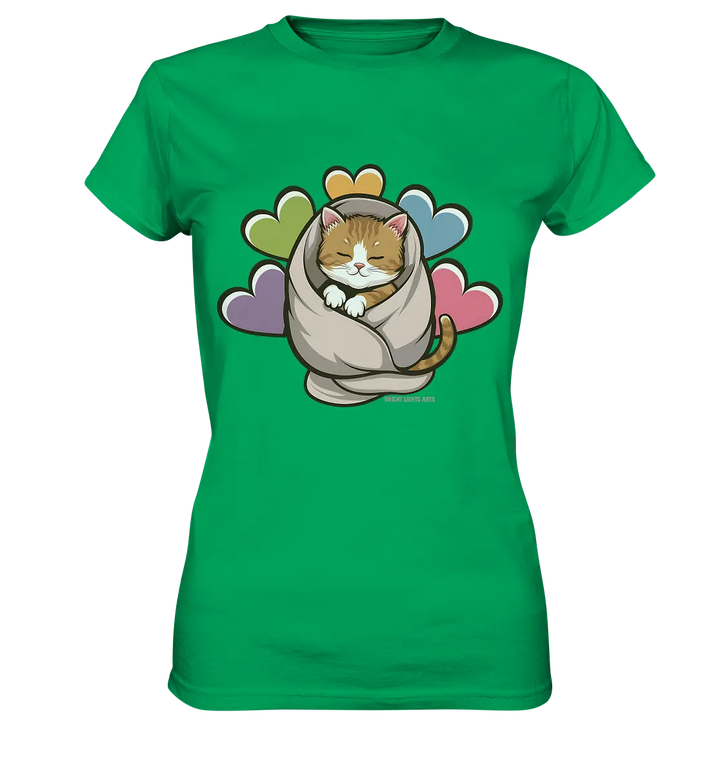 Kuscheliges Kätzchen unter Decke - Ladies Premium Shirt Bright Lights Arts
