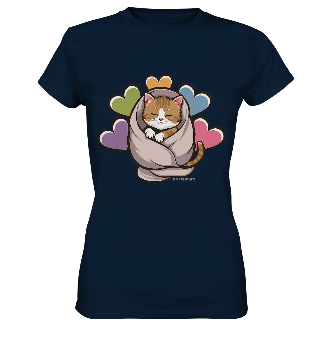 Kuscheliges Kätzchen unter Decke - Ladies Premium Shirt Bright Lights Arts