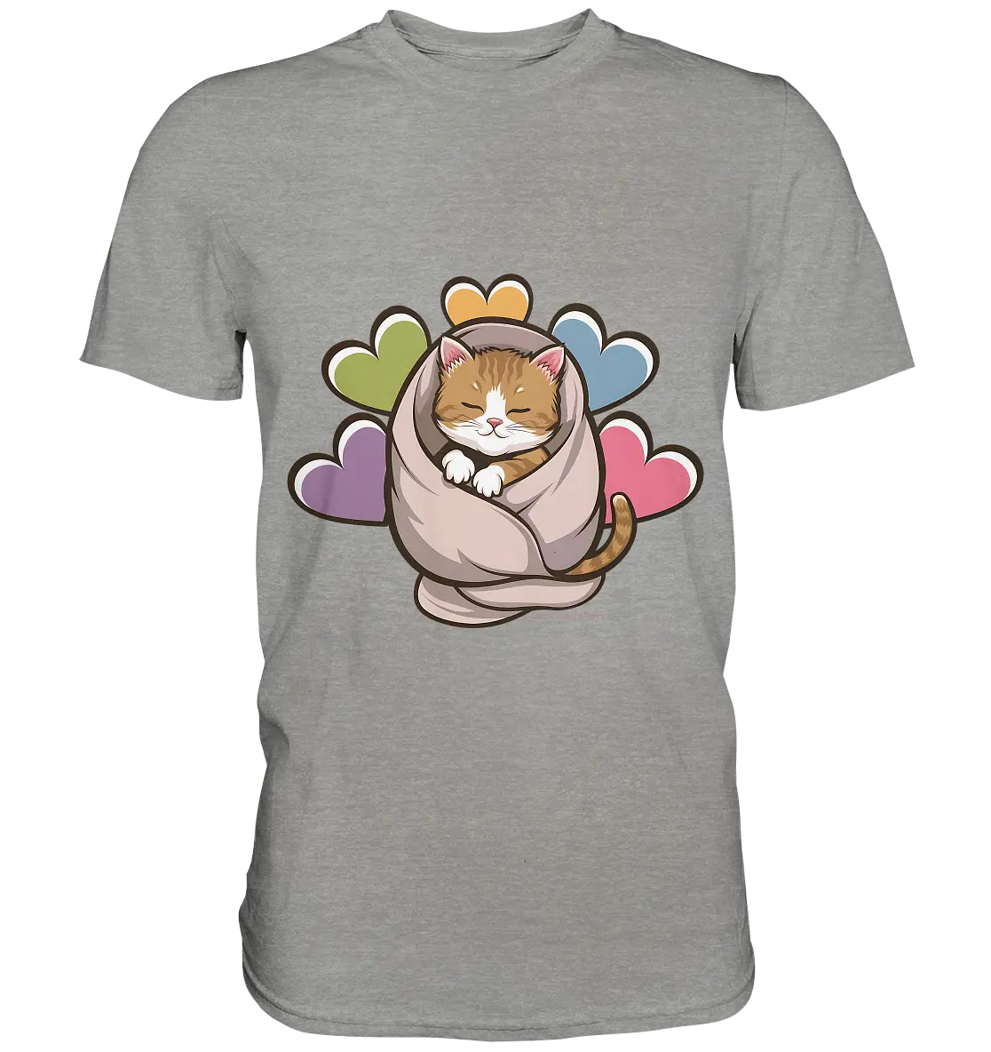 Kuscheliges Kätzchen unter Decke - Premium Shirt Bright Lights Arts