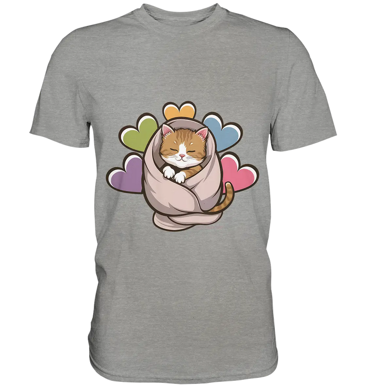 Kuscheliges Kätzchen unter Decke - Premium Shirt Bright Lights Arts
