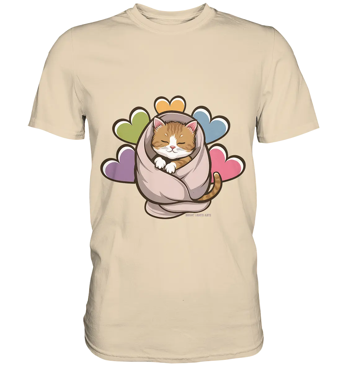 Kuscheliges Kätzchen unter Decke - Premium Shirt Bright Lights Arts
