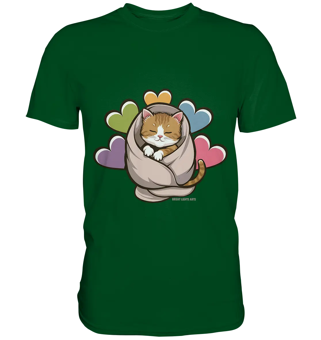 Kuscheliges Kätzchen unter Decke - Premium Shirt Bright Lights Arts