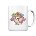 Kuscheliges Kätzchen unter Decke - Tasse glossy Bright Lights Arts