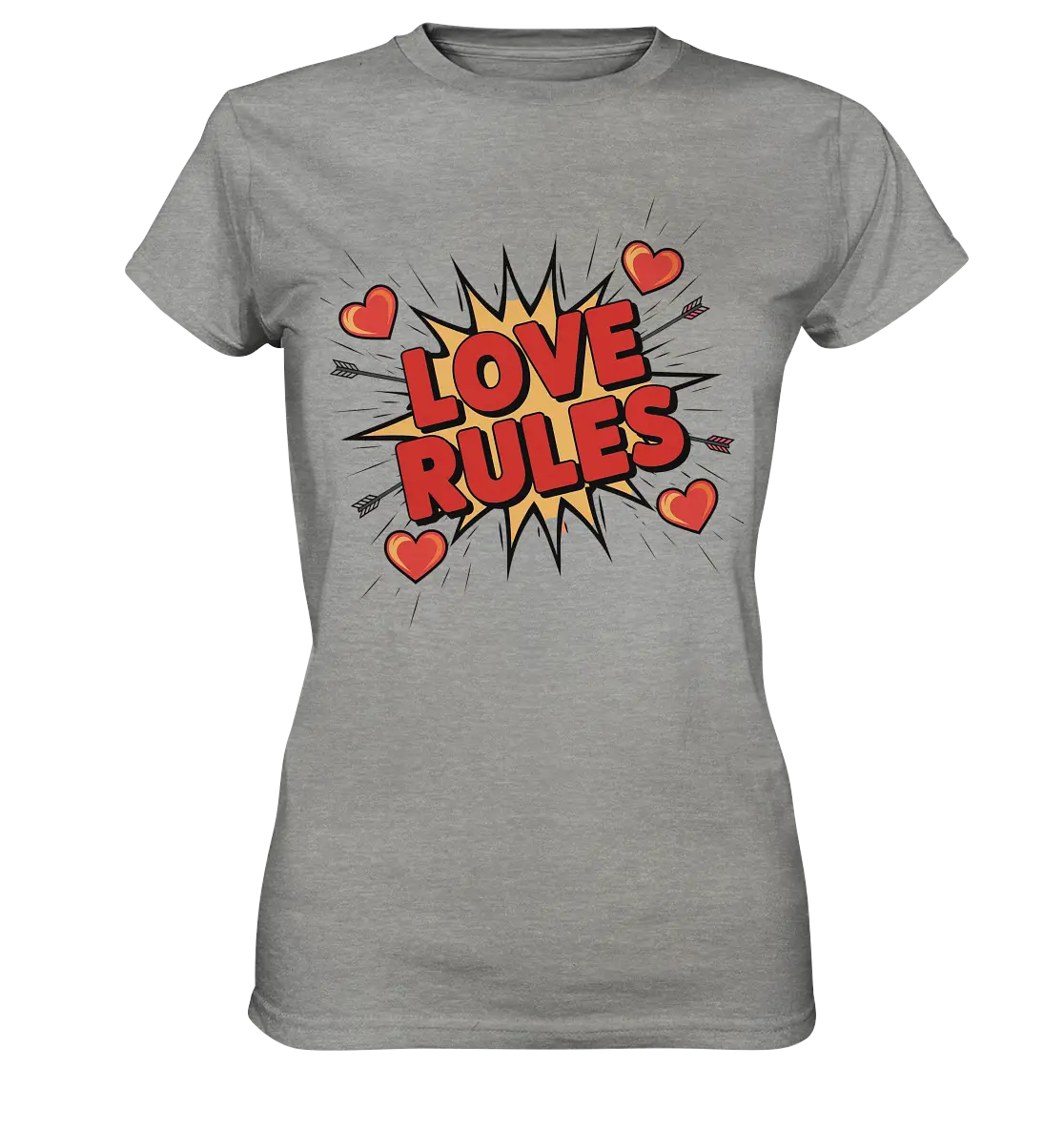 LOVE RULES - Comic-Sprechblase mit Herzen - Ladies Premium Shirt Bright Lights Arts