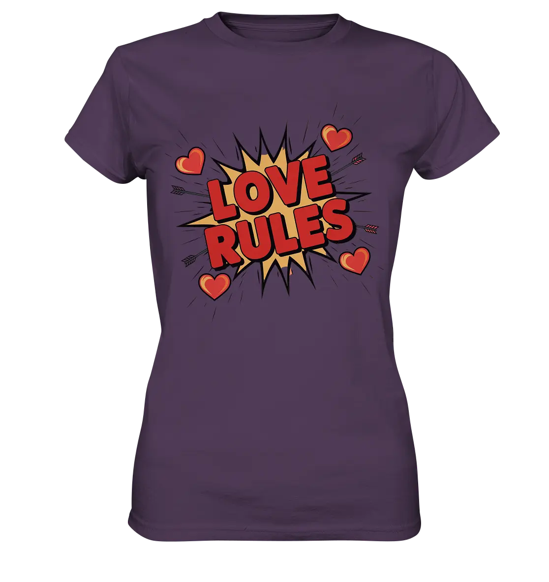 LOVE RULES - Comic-Sprechblase mit Herzen - Ladies Premium Shirt Bright Lights Arts