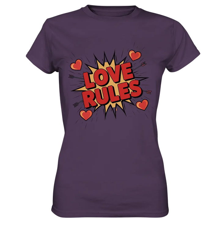 LOVE RULES - Comic-Sprechblase mit Herzen - Ladies Premium Shirt Bright Lights Arts