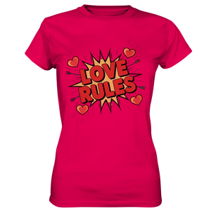 LOVE RULES - Comic-Sprechblase mit Herzen - Ladies Premium Shirt Bright Lights Arts