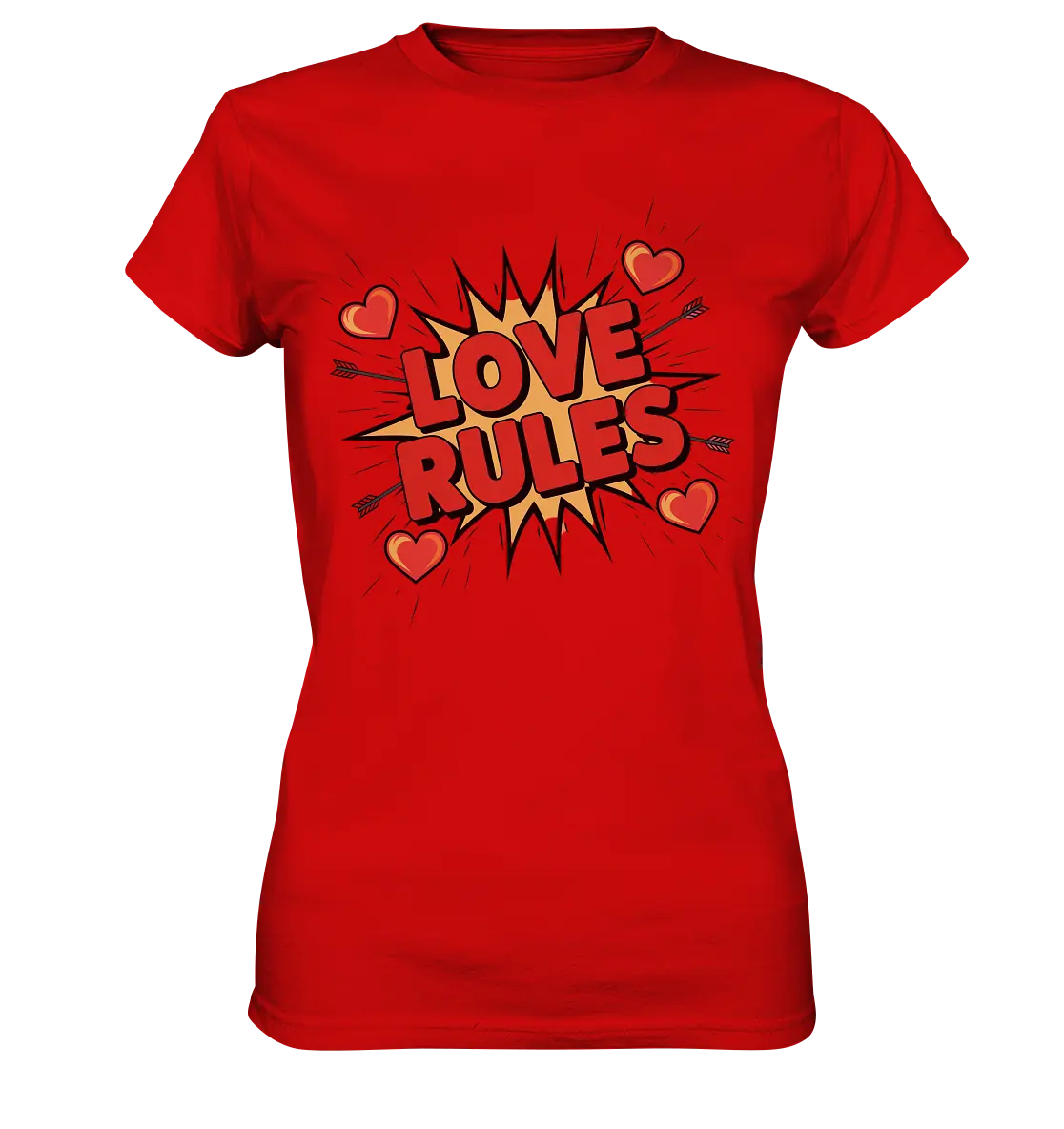 LOVE RULES - Comic-Sprechblase mit Herzen - Ladies Premium Shirt Bright Lights Arts