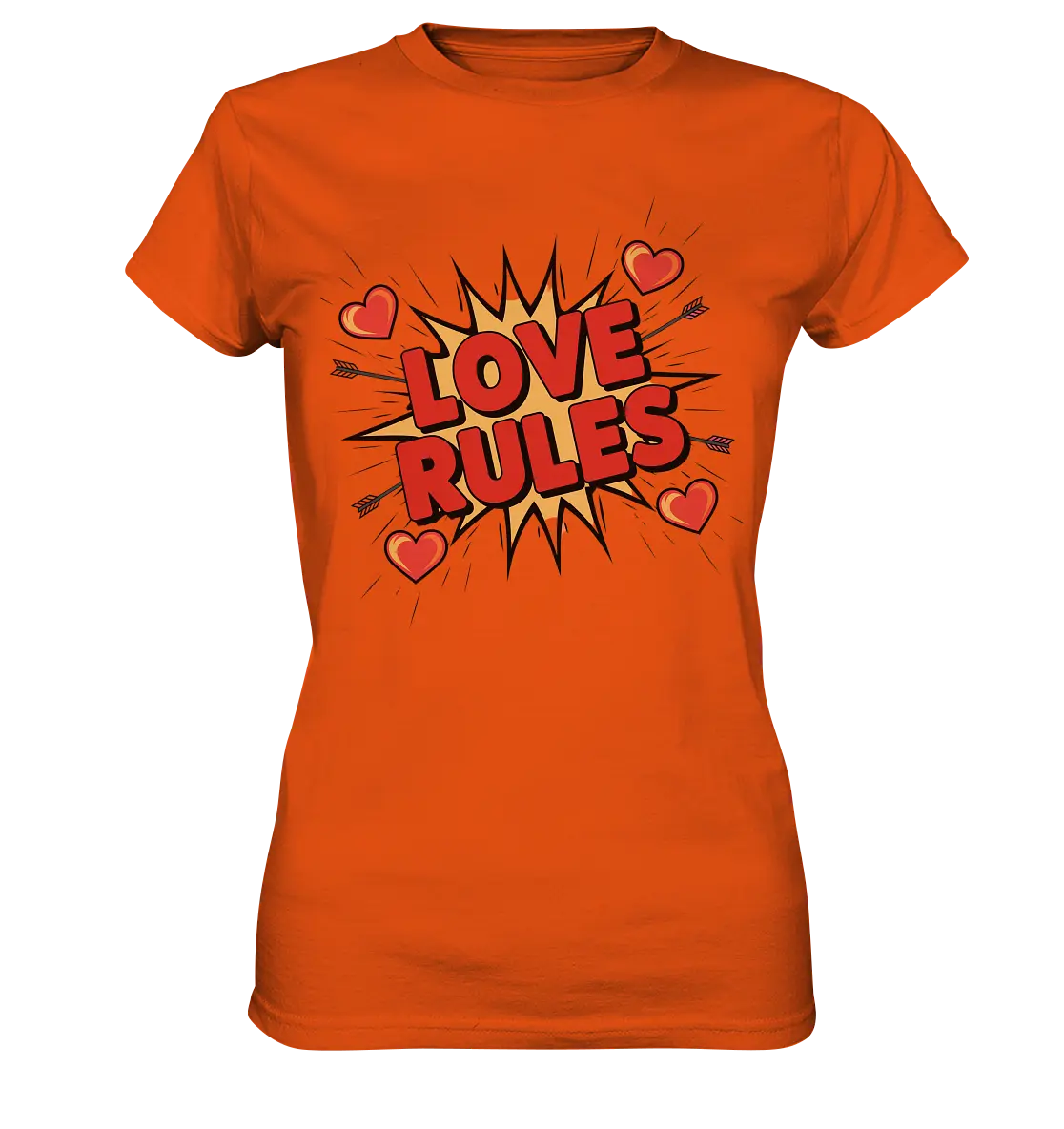 LOVE RULES - Comic-Sprechblase mit Herzen - Ladies Premium Shirt Bright Lights Arts