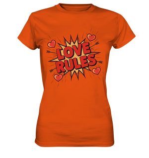 LOVE RULES - Comic-Sprechblase mit Herzen - Ladies Premium Shirt Bright Lights Arts