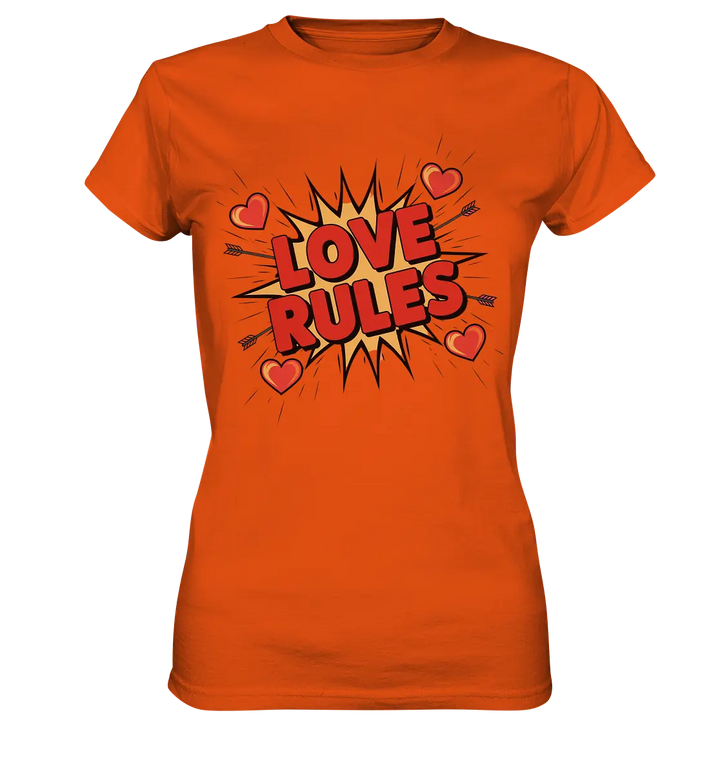 LOVE RULES - Comic-Sprechblase mit Herzen - Ladies Premium Shirt Bright Lights Arts