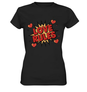 LOVE RULES - Comic-Sprechblase mit Herzen - Ladies Premium Shirt Bright Lights Arts