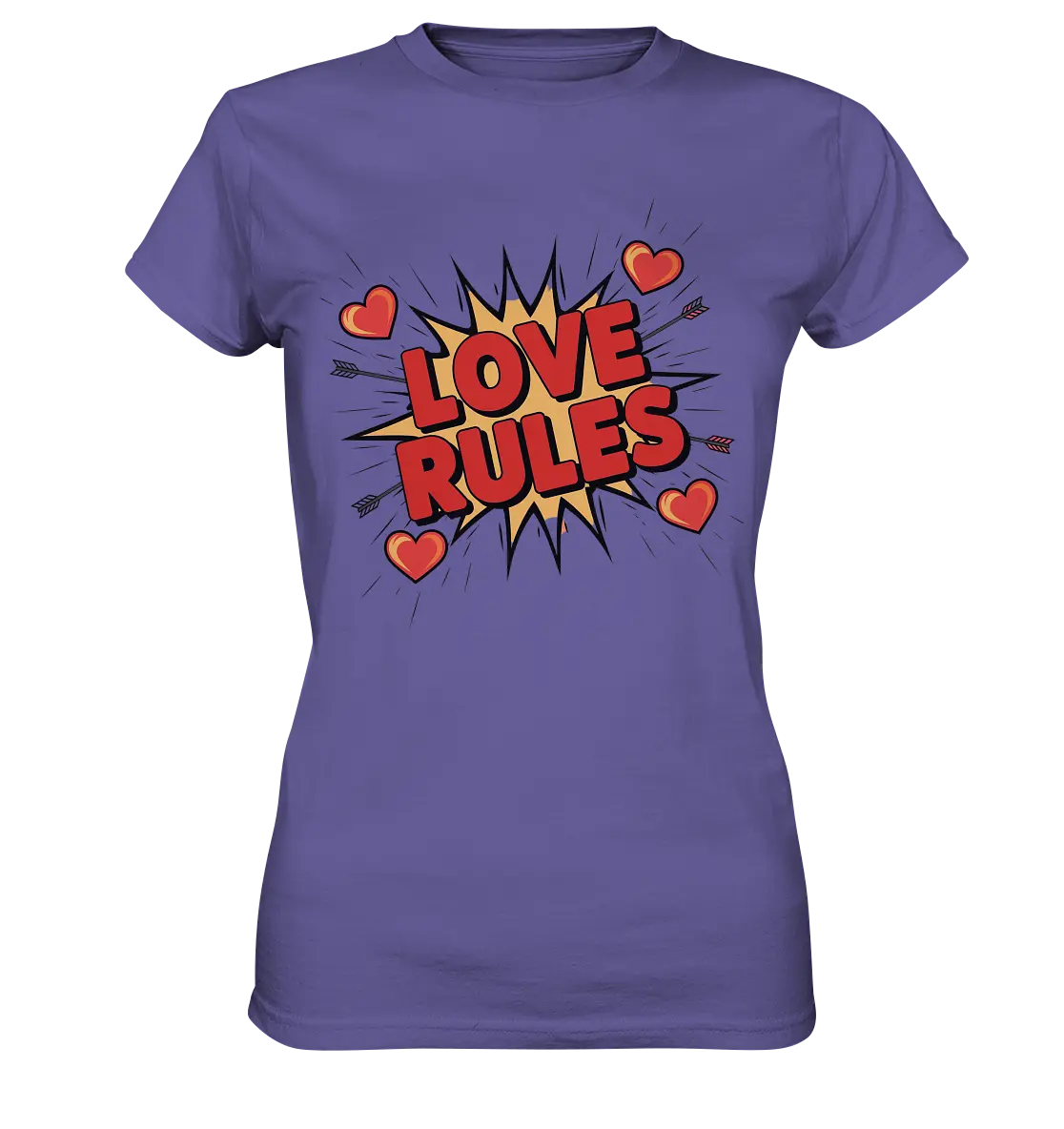 LOVE RULES - Comic-Sprechblase mit Herzen - Ladies Premium Shirt Bright Lights Arts