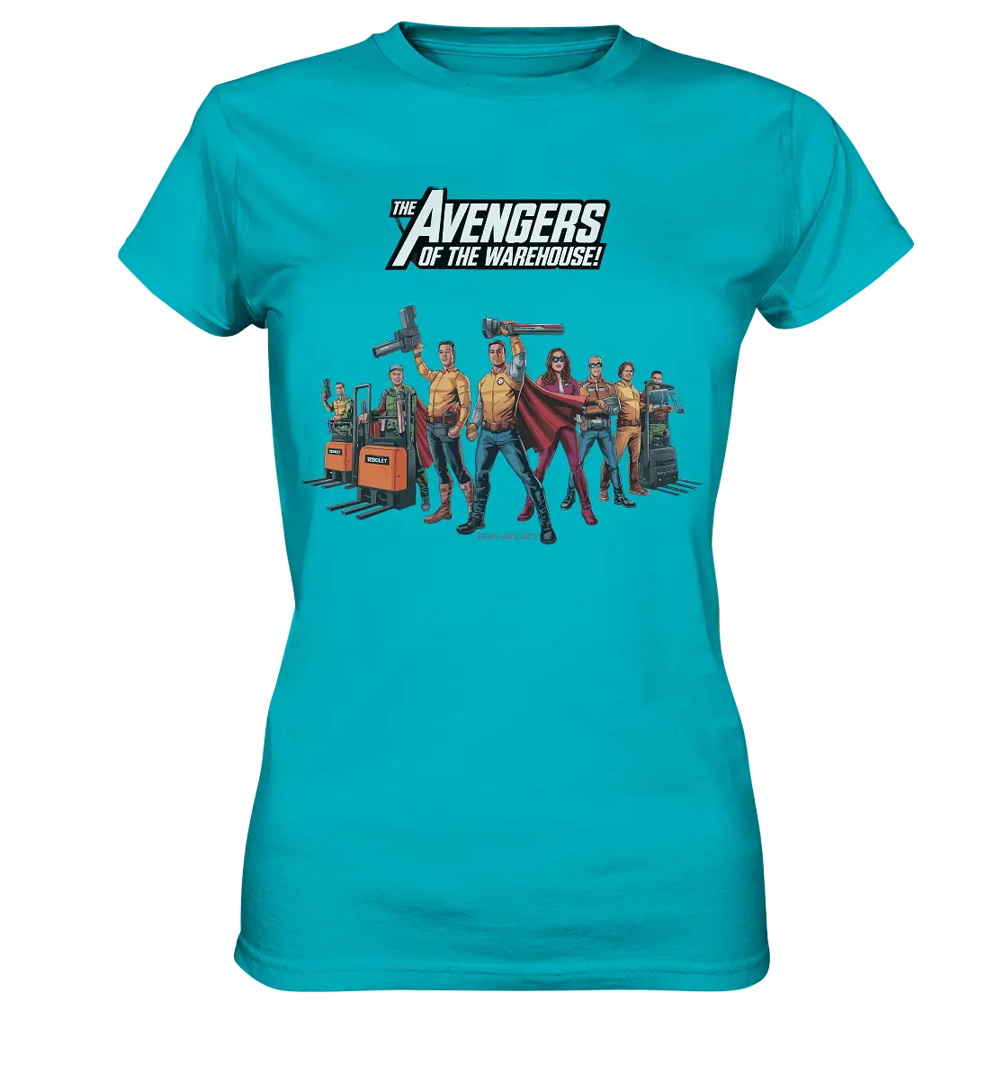 Lagerhelden – Humorvolle und kreative Teamwork Kunst - Ladies Premium Shirt - Bright Lights Arts