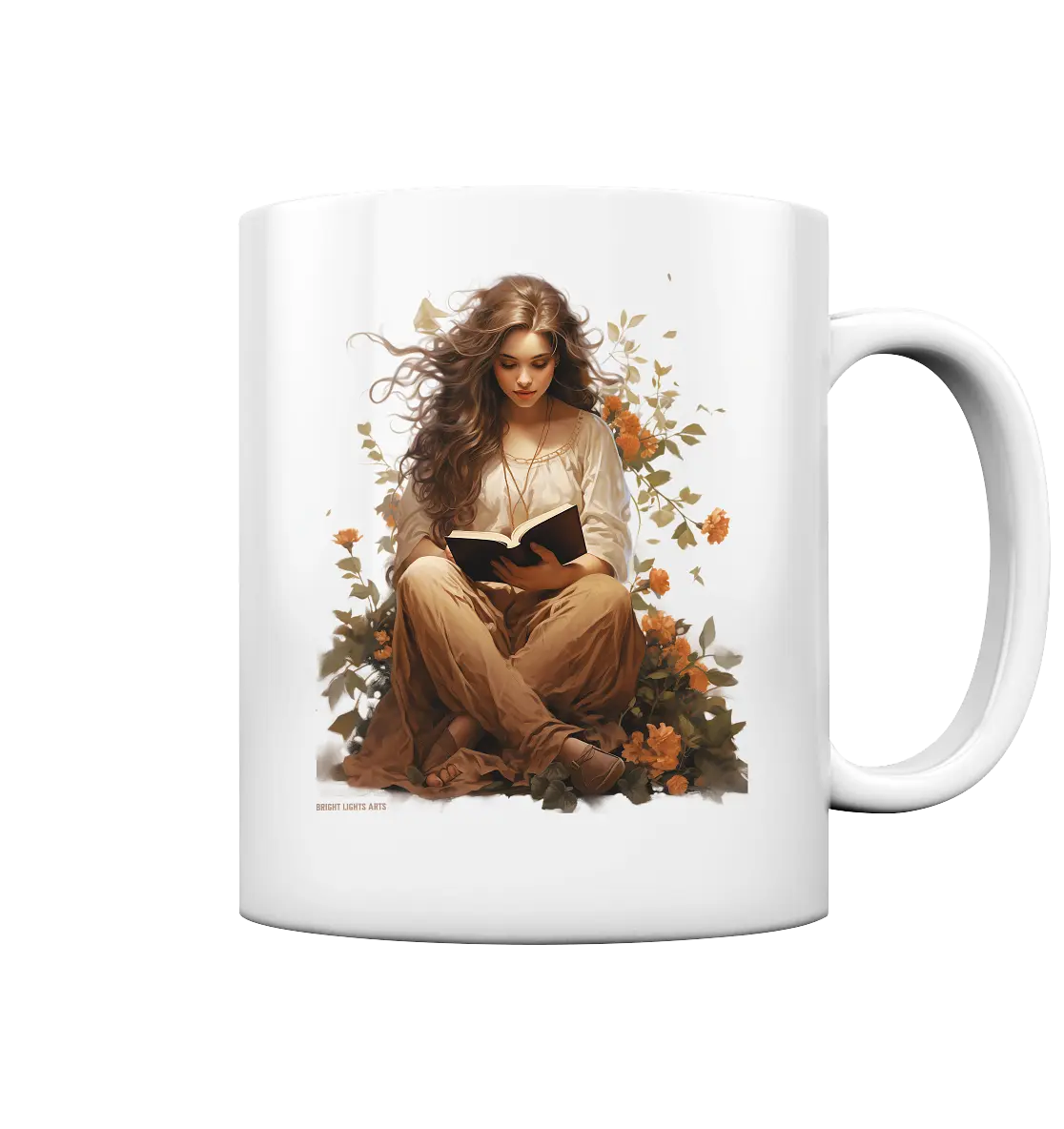 Lesen & Natur – Friedliches Design für Bücher- und Naturliebhaber - Tasse glossy Bright Lights Arts