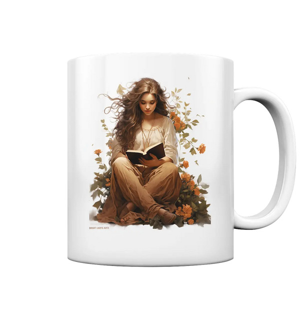 Lesen & Natur – Friedliches Design für Bücher- und Naturliebhaber - Tasse glossy Bright Lights Arts