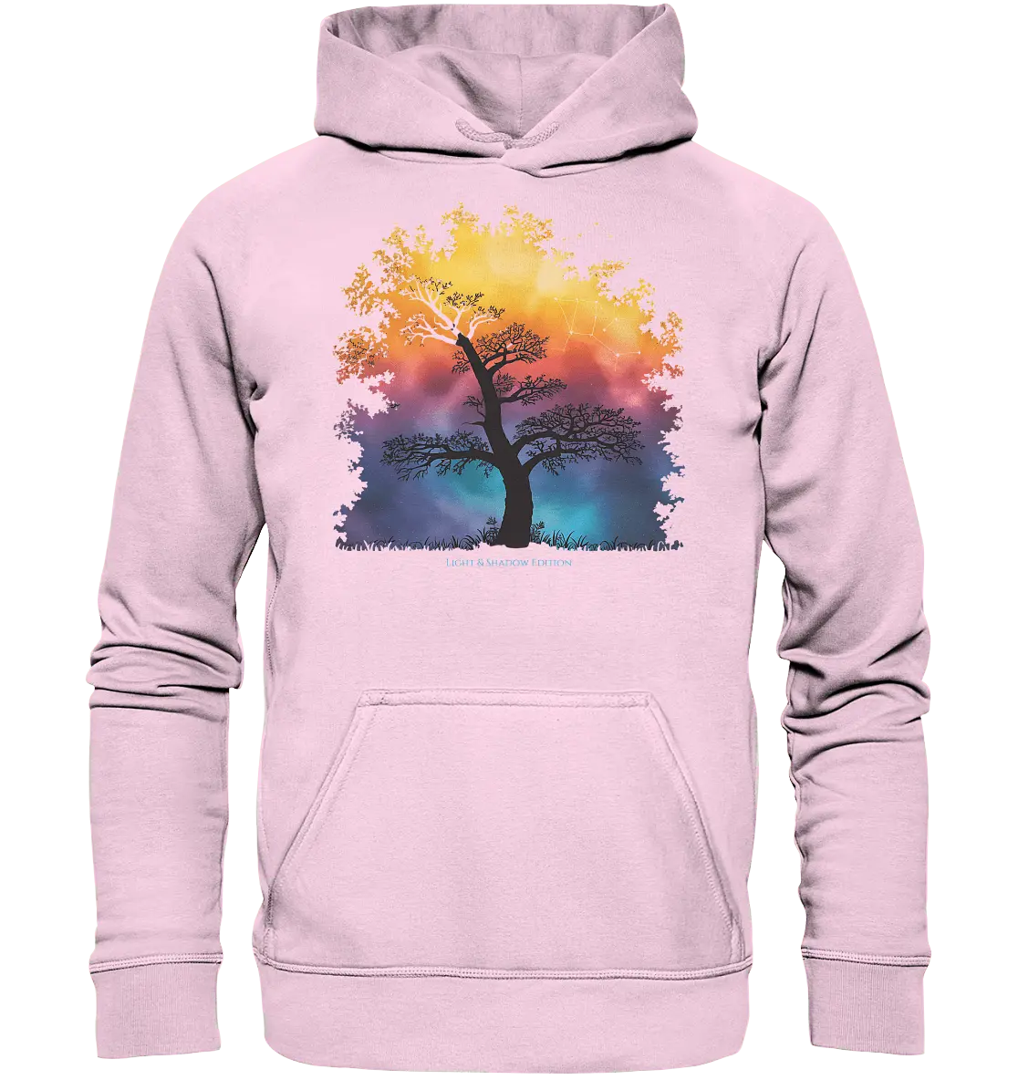 Licht & Schatten – Magische Baumlandschaft mit Sternbild - Basic Unisex Hoodie - Bright Lights Arts