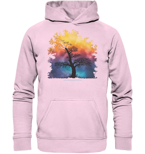 Licht & Schatten – Magische Baumlandschaft mit Sternbild - Basic Unisex Hoodie - Bright Lights Arts