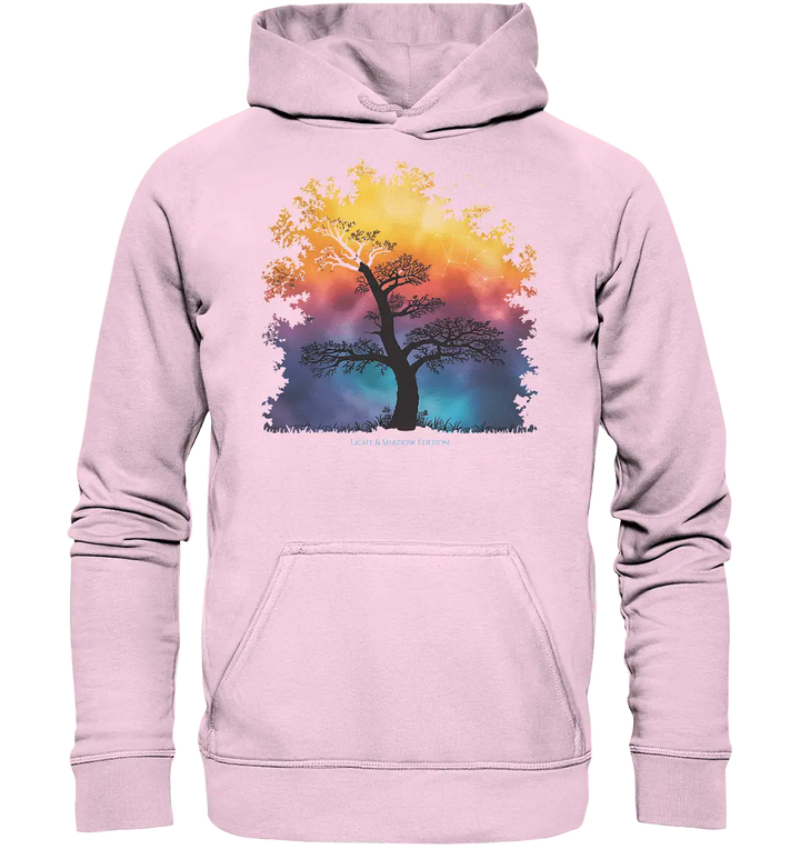 Licht & Schatten – Magische Baumlandschaft mit Sternbild - Basic Unisex Hoodie - Bright Lights Arts