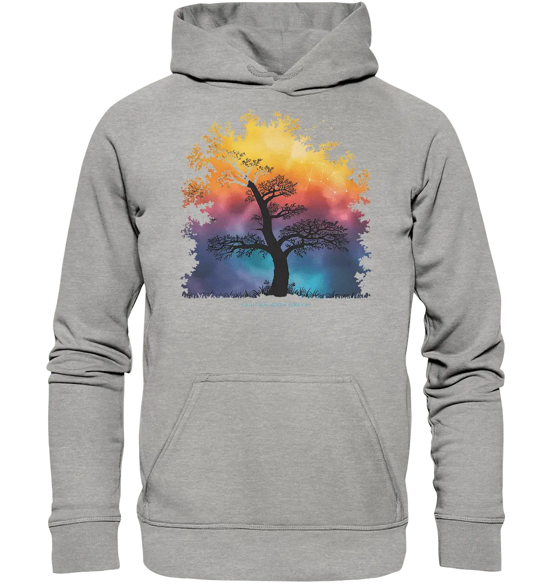 Licht & Schatten – Magische Baumlandschaft mit Sternbild - Basic Unisex Hoodie - Bright Lights Arts
