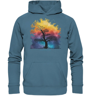Licht & Schatten – Magische Baumlandschaft mit Sternbild - Basic Unisex Hoodie - Bright Lights Arts