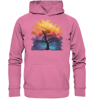 Licht & Schatten – Magische Baumlandschaft mit Sternbild - Basic Unisex Hoodie - Bright Lights Arts