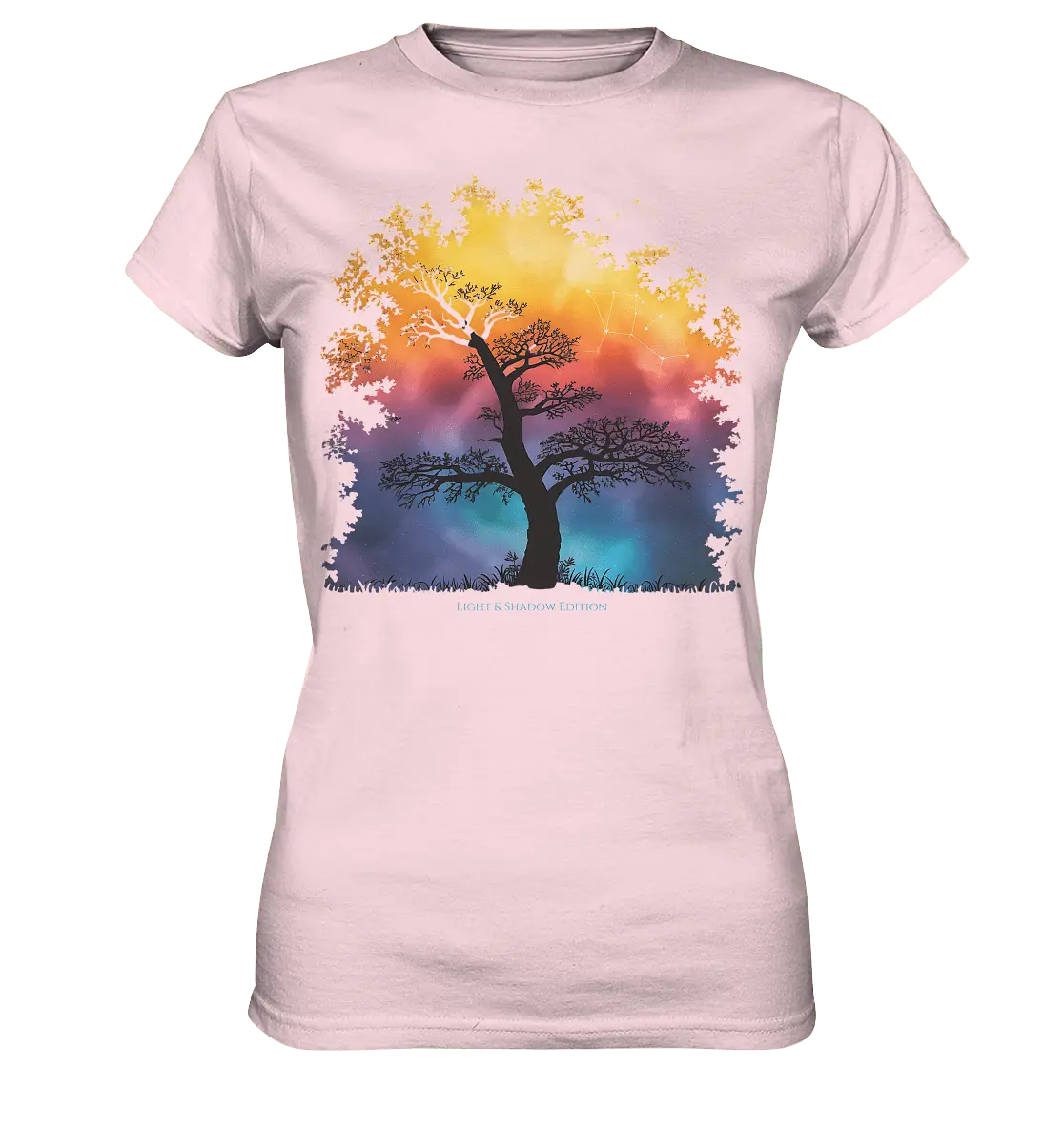 Licht & Schatten – Magische Baumlandschaft mit Sternbild - Ladies Premium Shirt - Bright Lights Arts