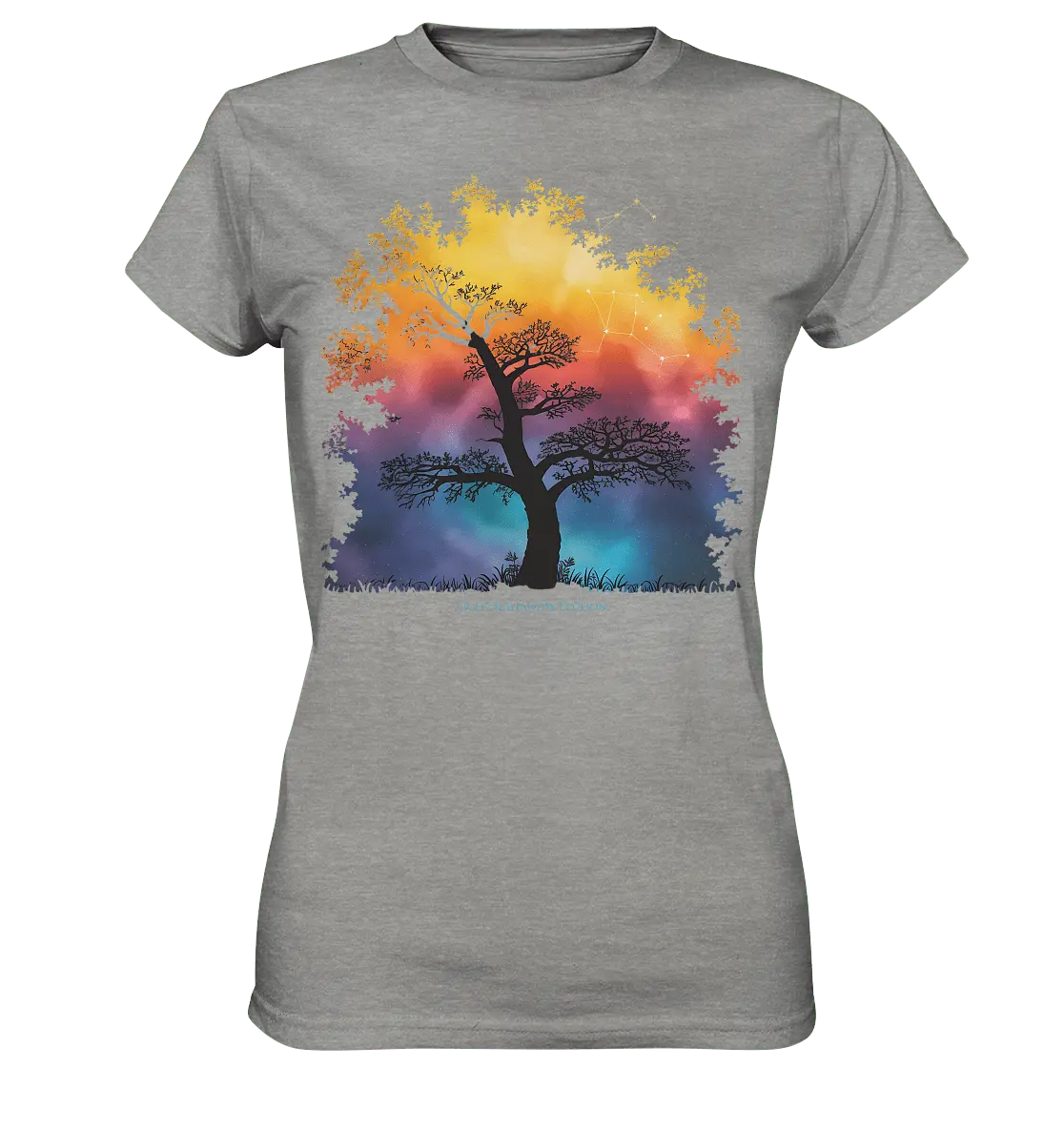 Licht & Schatten – Magische Baumlandschaft mit Sternbild - Ladies Premium Shirt - Bright Lights Arts