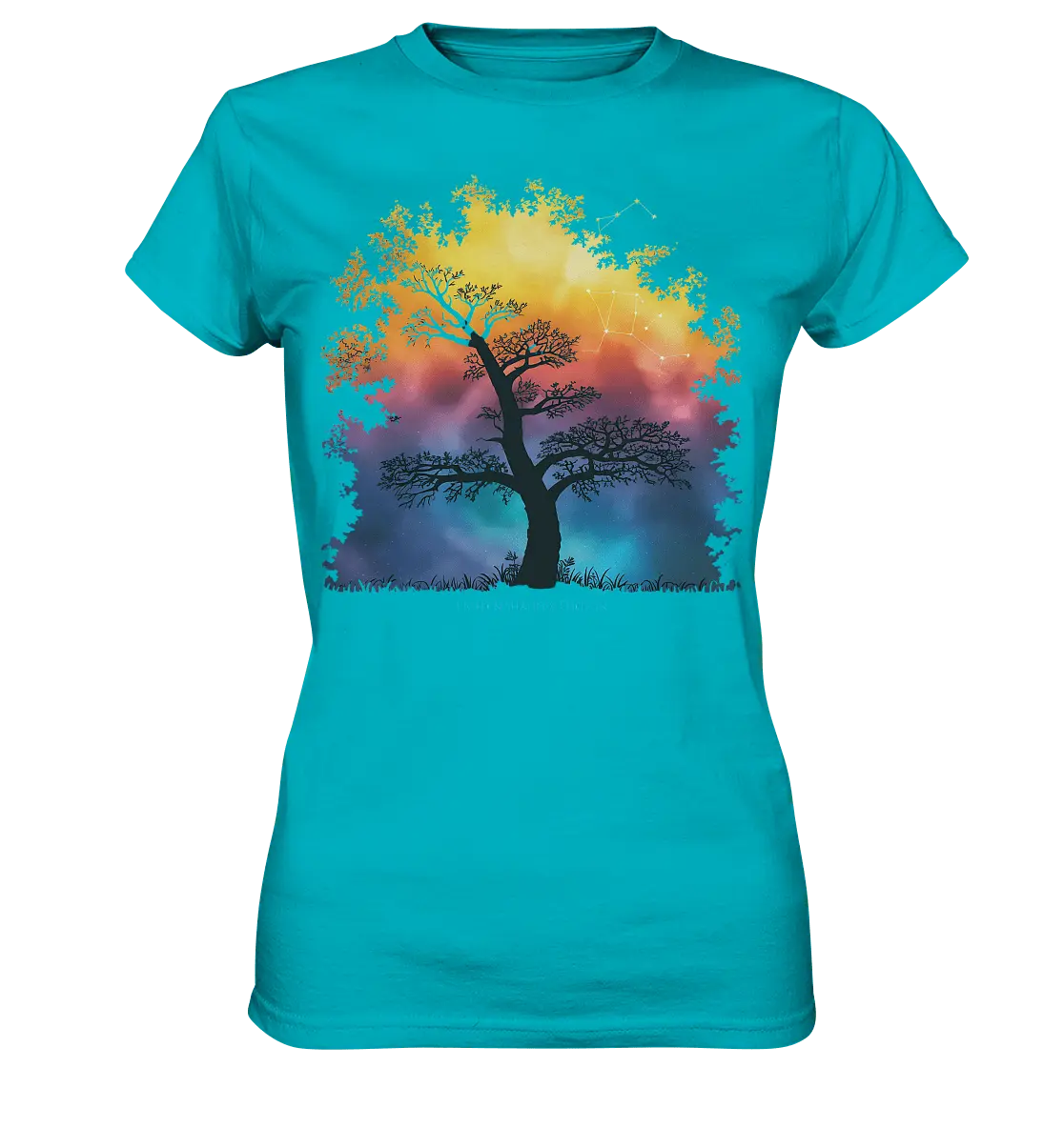 Licht & Schatten – Magische Baumlandschaft mit Sternbild - Ladies Premium Shirt - Bright Lights Arts
