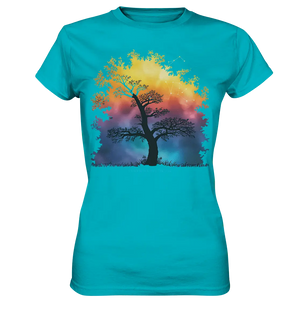 Licht & Schatten – Magische Baumlandschaft mit Sternbild - Ladies Premium Shirt - Bright Lights Arts