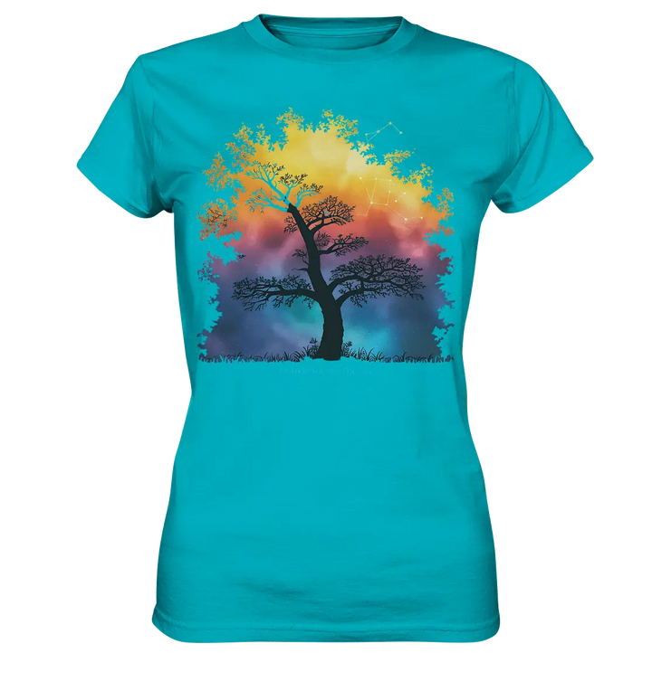 Licht & Schatten – Magische Baumlandschaft mit Sternbild - Ladies Premium Shirt - Bright Lights Arts